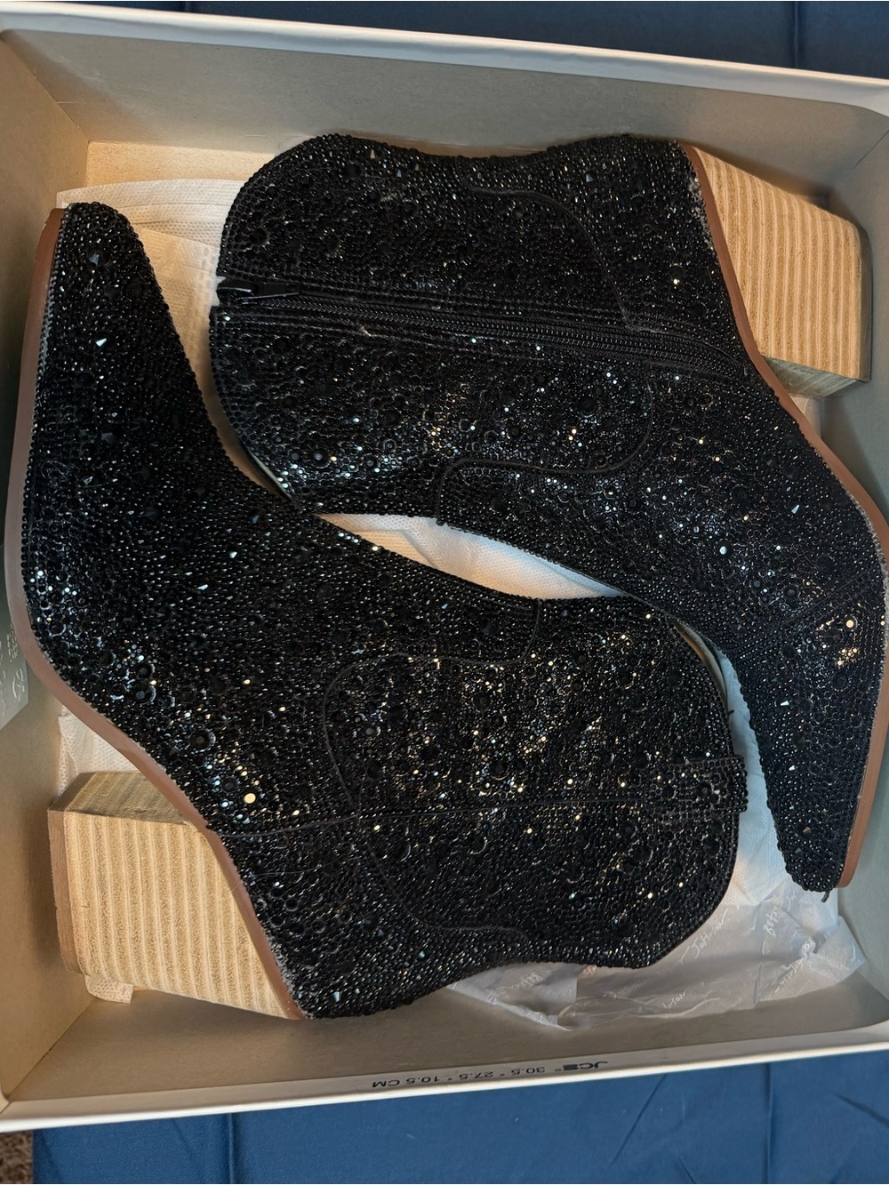 Betsey Johnson Black Glitter Ankle Booties
